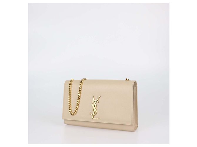 Borsa a tracolla Medium Kate in pelle beige Saint Laurent - vista 2
