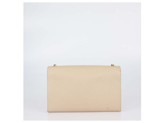 Borsa a tracolla Medium Kate in pelle beige Saint Laurent - vista 3