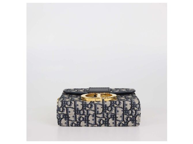Borsa 30 Montaigne Christian Dior in tela Oblique blu navy e pelle Grigio - vista 4
