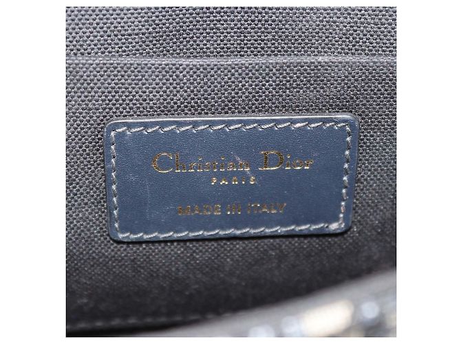 Borsa 30 Montaigne Christian Dior in tela Oblique blu navy e pelle Grigio - vista 5