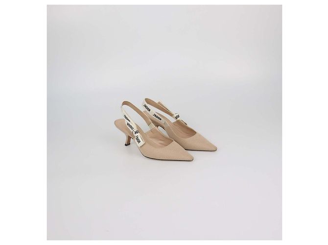 Christian Dior J'Adior Slingback Pumps aus beigem technischem Gewebe - Ansicht 2
