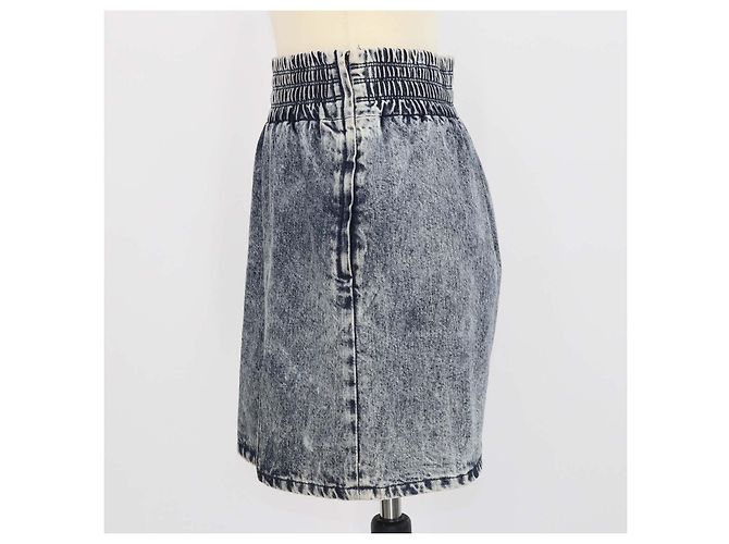 Minifalda Miu Miu de denim azul lavado con cintura elástica - vista 2