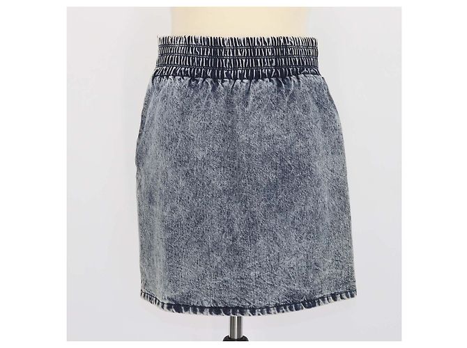 Minifalda Miu Miu de denim azul lavado con cintura elástica - vista 3