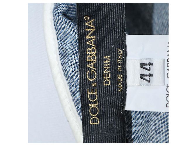 Falda Dolce & Gabbana de denim azul con cinturilla de logo y efecto desgastado - vista 5