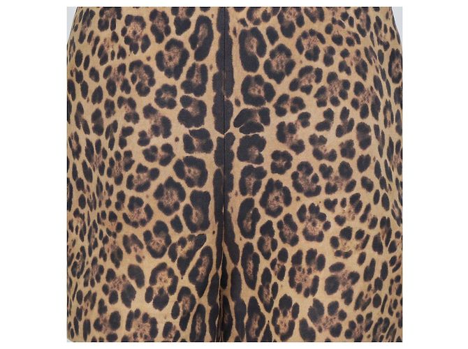 Mini shorts Valentino de lana y seda con estampado de leopardo marrón Castaño Negro - vista 4