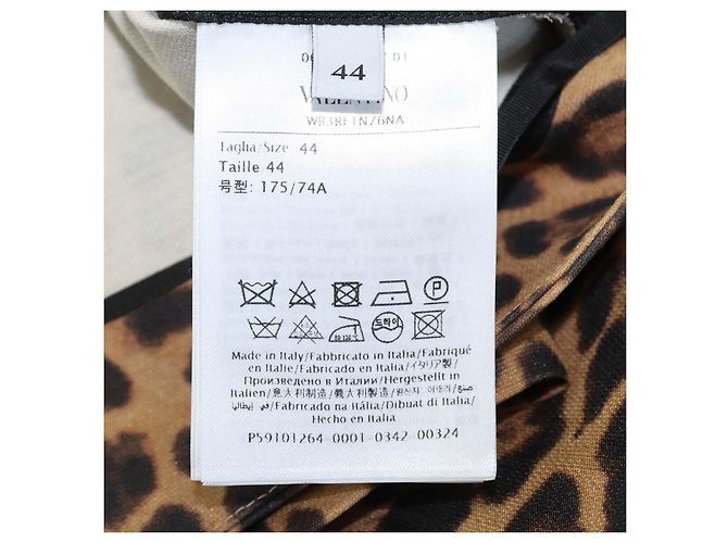 Mini shorts Valentino de lana y seda con estampado de leopardo marrón Castaño Negro - vista 6