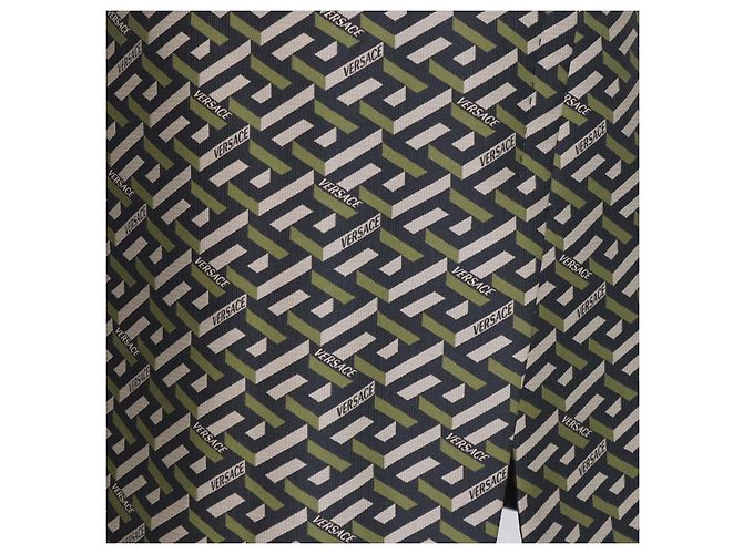 Versace Multicolor Polyester Jacquard Le Greca Mini Skirt Metallic - view 4