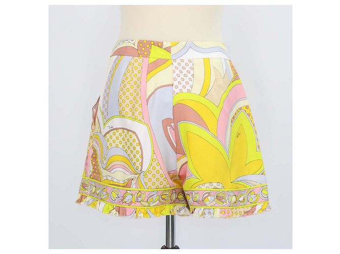 Short Mini in Seta Stampata Multicolor Emilio Pucci Multicolore - vista 3