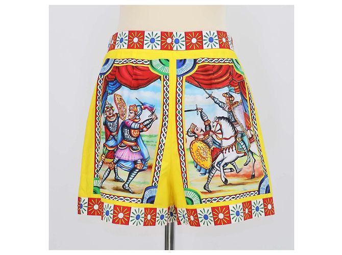 Dolce & Gabbana Mini-Shorts aus Baumwolle mit Caretto-Print Multicolor Mehrfarben - Ansicht 3