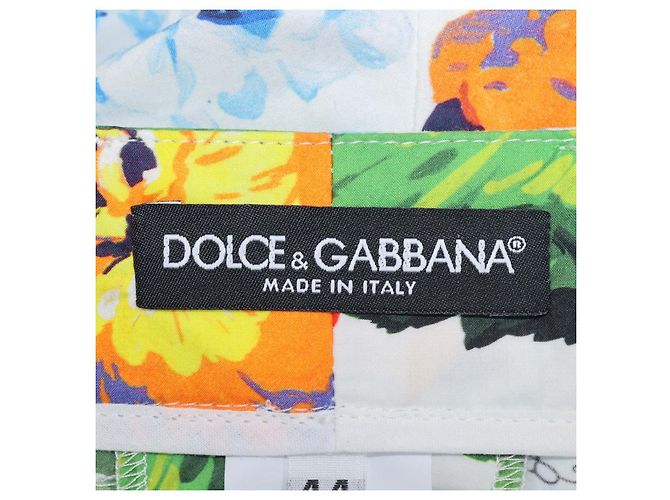 Set Dolce & Gabbana Camicia Crop con Lacci e Mini Shorts in Cotone con Stampa Floreale Multicolor Multicolore - vista 5