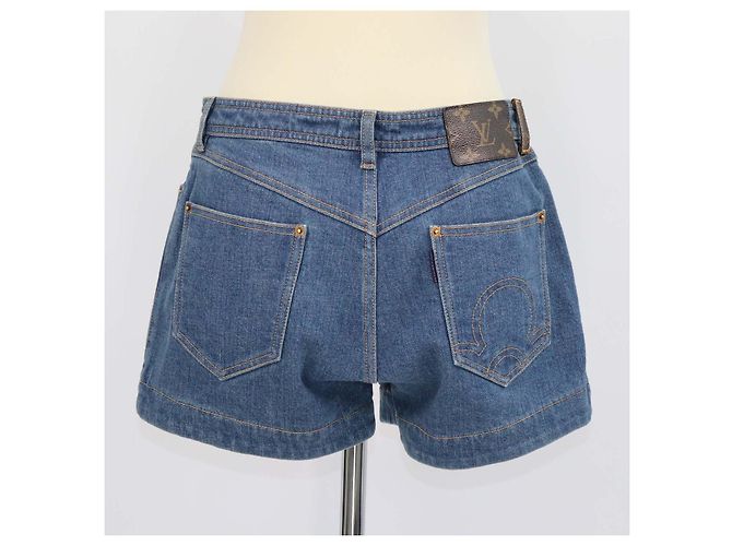 Mini Short de Denim Azul Louis Vuitton - vista 3