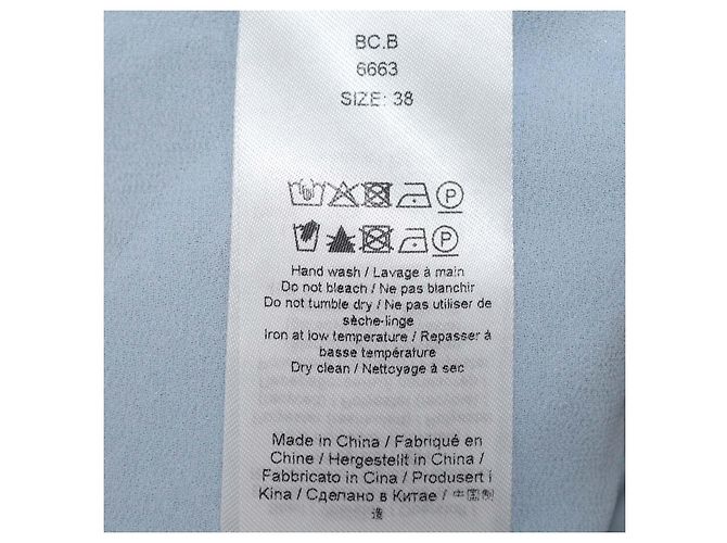Top in cloqué con perline blu Ganni Blu chiaro - vista 6
