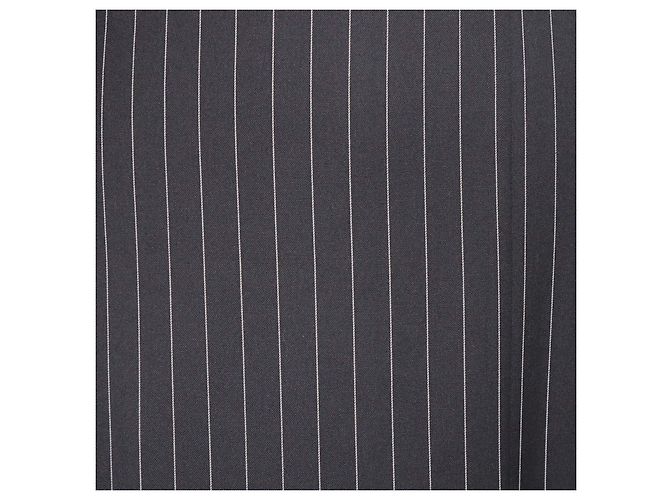 Falda midi de lana a rayas blanca y negra Max Mara Negro - vista 4