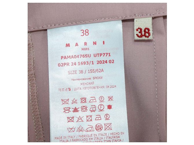 Marni Pantalones Wide Leg de Algodón Rosa - vista 6