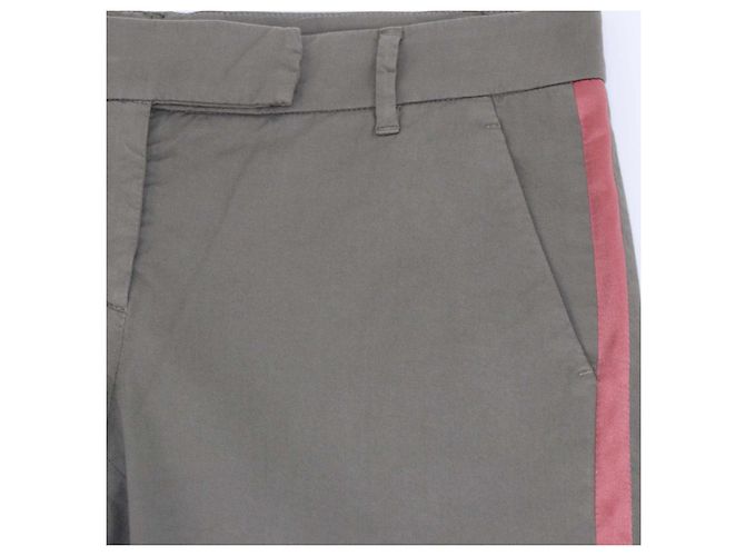 Pantalones Brunello Cucinelli de algodón verde ejército con ribete lateral de satén Verde oliva - vista 4