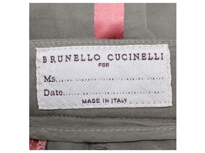 Pantalones Brunello Cucinelli de algodón verde ejército con ribete lateral de satén Verde oliva - vista 6