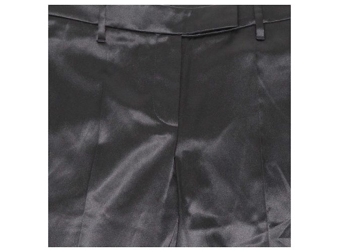 Calças flare Brunello Cucinelli em algodão e seda pretas Preto - vista 4