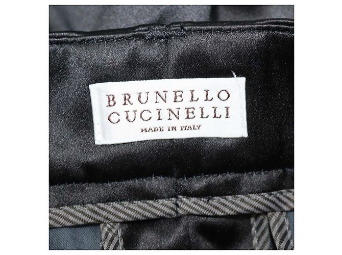 Calças flare Brunello Cucinelli em algodão e seda pretas Preto - vista 5