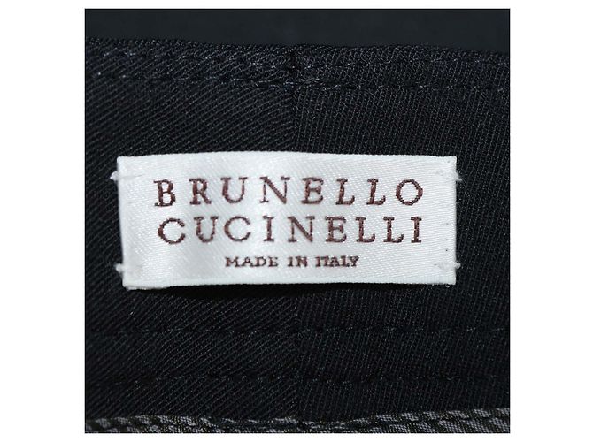 Brunello Cucinelli Black Blend Wool Slim Pants - view 6