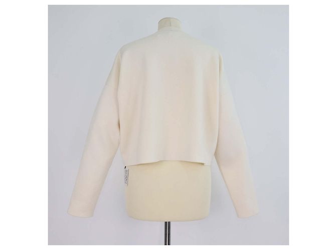 Loewe Cropped-Pullover aus Wollmischung in Off White mit Anagram Weiß - Ansicht 3