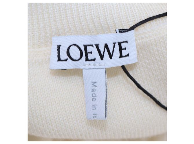 Loewe Cropped-Pullover aus Wollmischung in Off White mit Anagram Weiß - Ansicht 5
