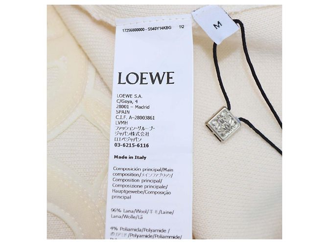 Loewe Cropped-Pullover aus Wollmischung in Off White mit Anagram Weiß - Ansicht 6