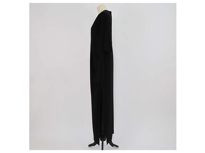 Norma Kamali Black Jersey Long Sleeve Long Dress - view 2