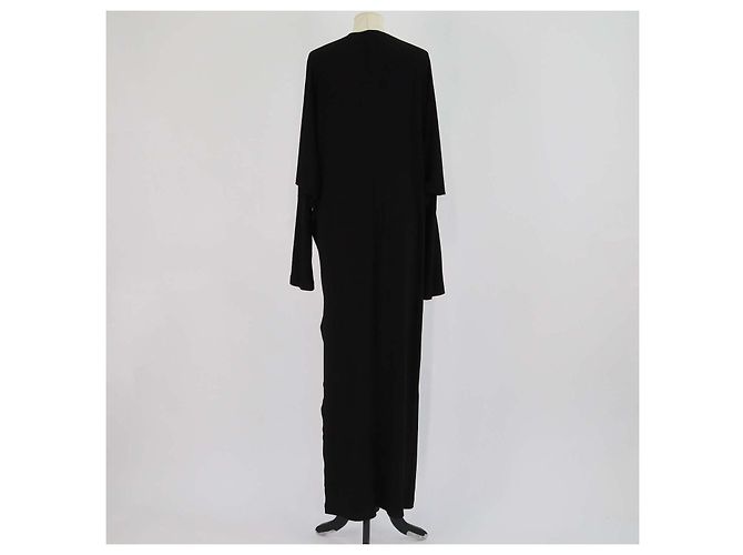 Norma Kamali Black Jersey Long Sleeve Long Dress - view 3