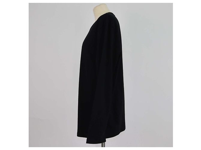 Céline Camiseta Celine de manga larga holgada en algodón negro - vista 2