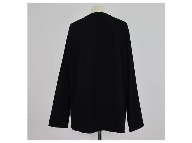 Céline Camiseta Celine de manga larga holgada en algodón negro - vista 3