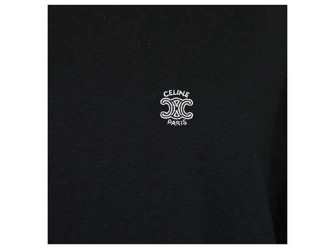 Céline Camiseta Celine de manga larga holgada en algodón negro - vista 4