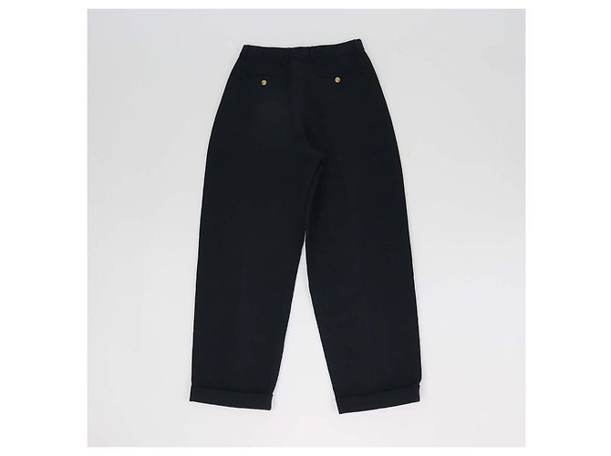 Pantalones Cale Loro Piana de lino y algodón azul marino - vista 2