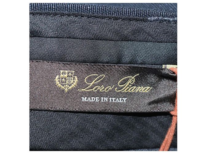 Pantalones Cale Loro Piana de lino y algodón azul marino - vista 5