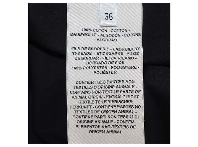 Hermès Camicia a maniche lunghe in cotone nero con logo ricamato Hermes - vista 6
