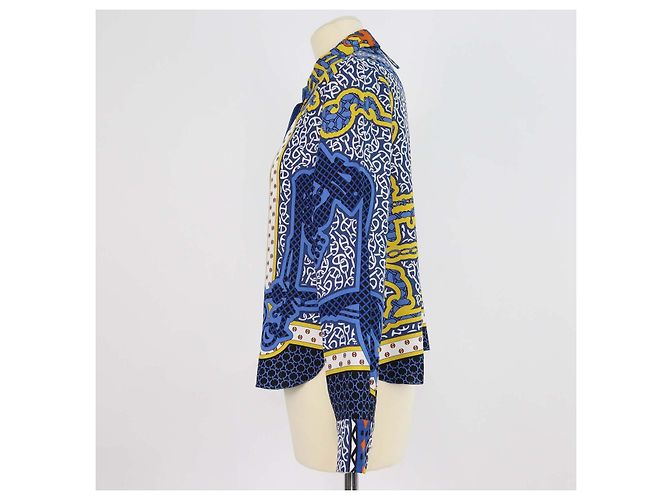 Camisa Hermès de seda azul con estampado Bandana Eperon d'Or - vista 2