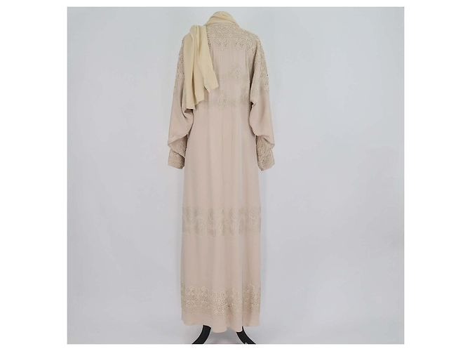 Abito Abaya Cape Dolce & Gabbana in misto seta beige - vista 3