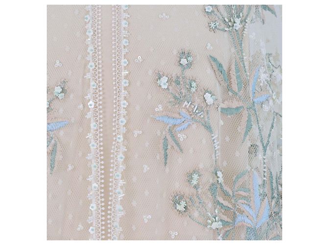 Blusa Biyan Cream Polyamide Sehati con perline e ricami floreali Crudo - vista 4
