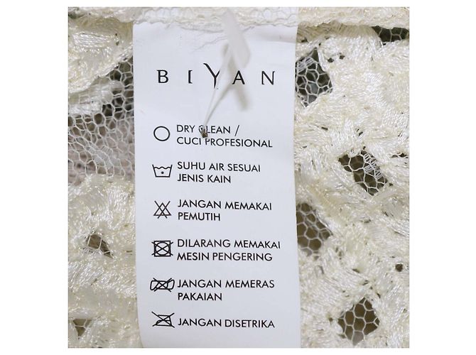 Blusa Biyan Cream Polyamide Sehati con perline e ricami floreali Crudo - vista 6