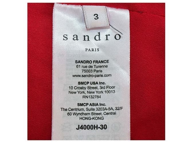 Sandro Gonna Mini Lily in Pizzo Floreale in Jersey Rosso/Blu - vista 6