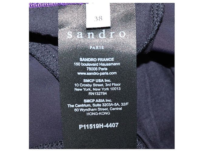 Sandro Midnight Blue Blend Nylon Zip Pockets Leggings Black - view 6
