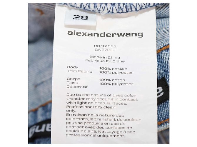 Pantaloni dritti Alexander Wang Blue Denim EZ-Cut Out - vista 6