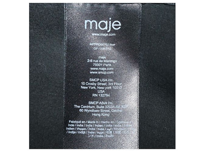 Abito camicia mini Ripoli in pelle nera Maje Nero - vista 6