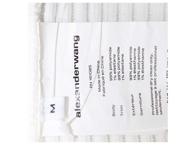 Alexander Wang White Clear Crystals Geripptes Minikleid Weiß - Ansicht 6