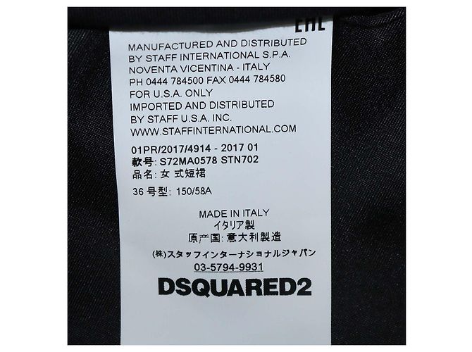 Minigonna a strati in denim e pelle blu scuro/nero Dsquared2 - vista 5