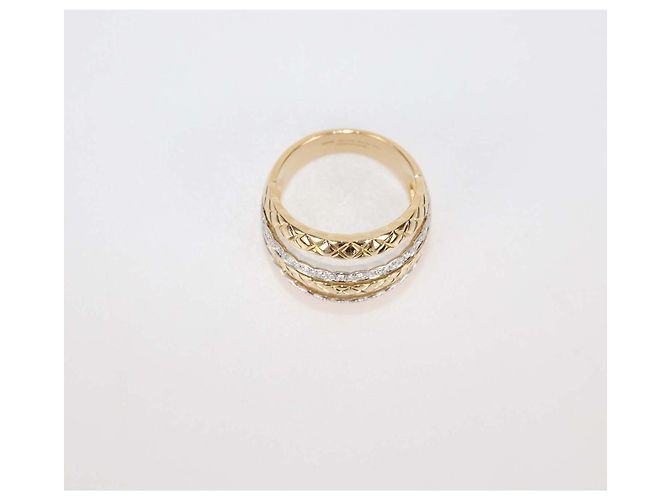 Anello Cocktail Chanel Coco Crush in Oro 18K Two-Tone e Diamanti Matelassé Misura 11 US D'oro - vista 4