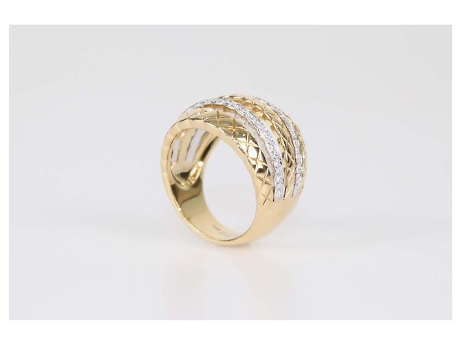 Anello Cocktail Chanel Coco Crush in Oro 18K Two-Tone e Diamanti Matelassé Misura 11 US D'oro - vista 5
