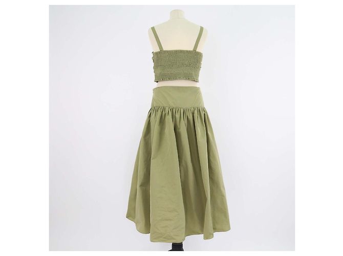 Maje Khaki Polyester Taffeta Maxi Kleid mit Cut-Outs Grün - Ansicht 3