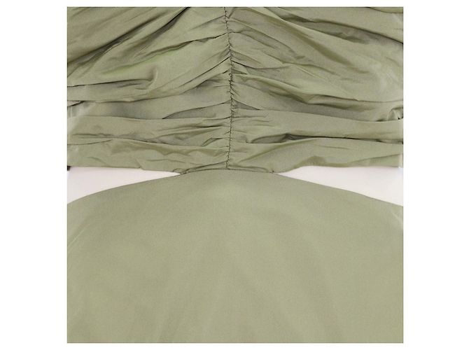 Maje Khaki Polyester Taffeta Maxi Kleid mit Cut-Outs Grün - Ansicht 4