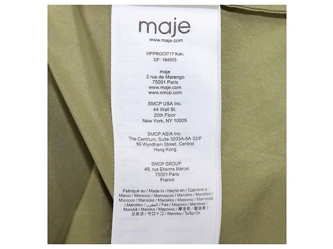 Maje Khaki Polyester Taffeta Maxi Kleid mit Cut-Outs Grün - Ansicht 6