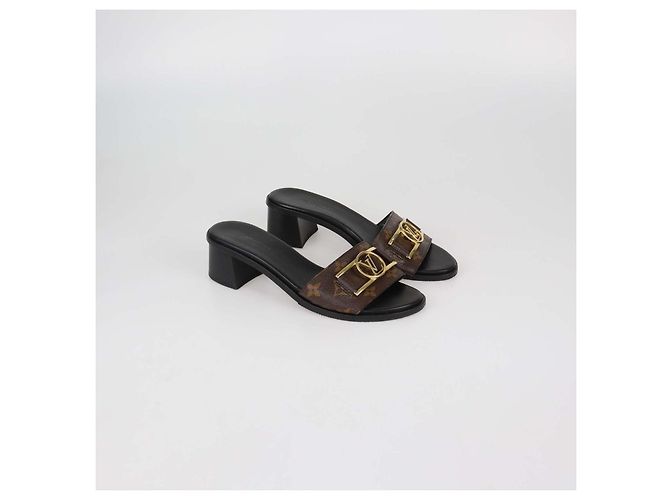 Sandali Lock It Slide in tela Monogram Louis Vuitton Marrone - vista 2